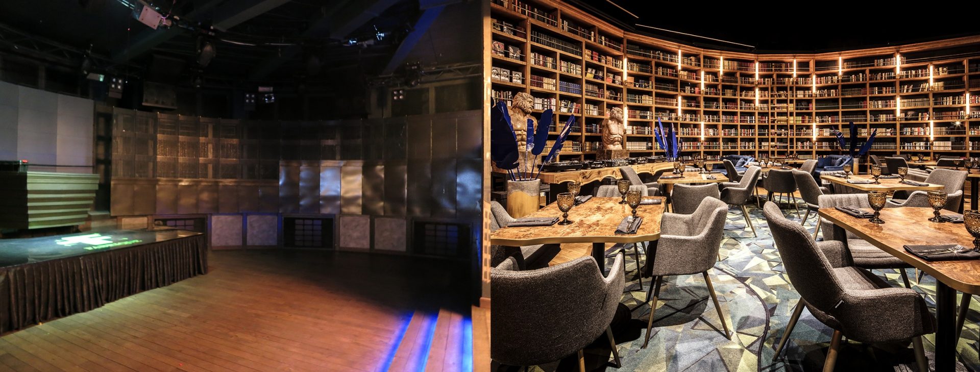 Library area before and after